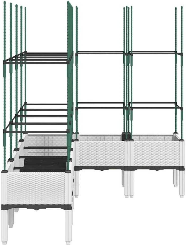 Sodo lovelis su treliažu, baltos spalvos, 160x120x142,5cm, PP