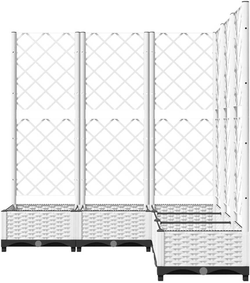 Sodo lovelis su treliažu, baltos spalvos, 120x120x121,5cm, PP