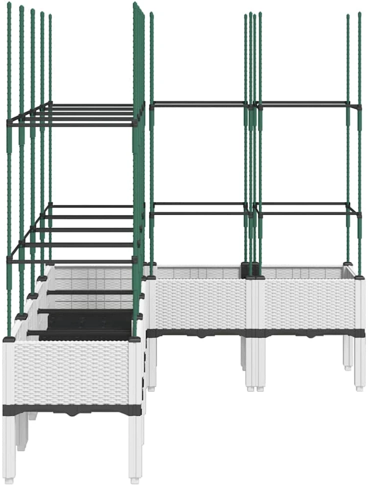 Sodo lovelis su treliažu, baltos spalvos, 160x120x142,5cm, PP