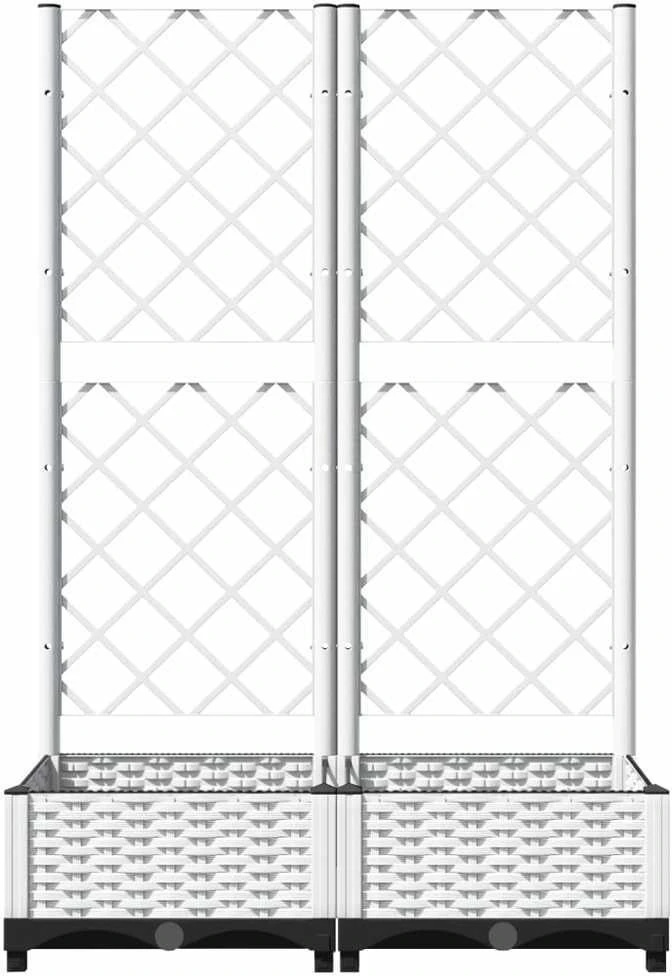 Sodo lovelis su treliažu, baltos spalvos, 80x40x121,5cm, PP