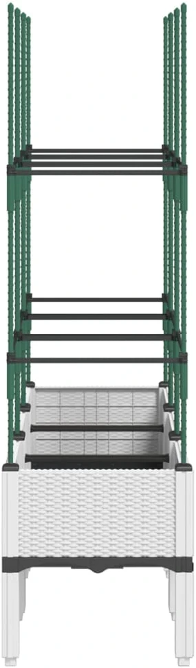 Sodo lovelis su treliažu, baltos spalvos, 120x40x142,5cm, PP