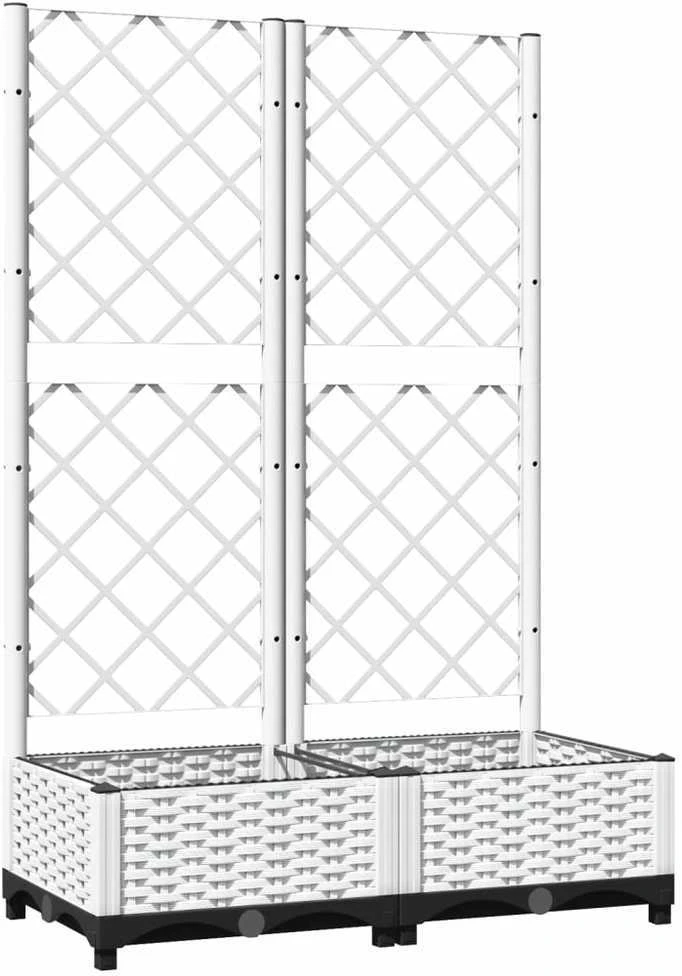 Sodo lovelis su treliažu, baltos spalvos, 80x40x121,5cm, PP