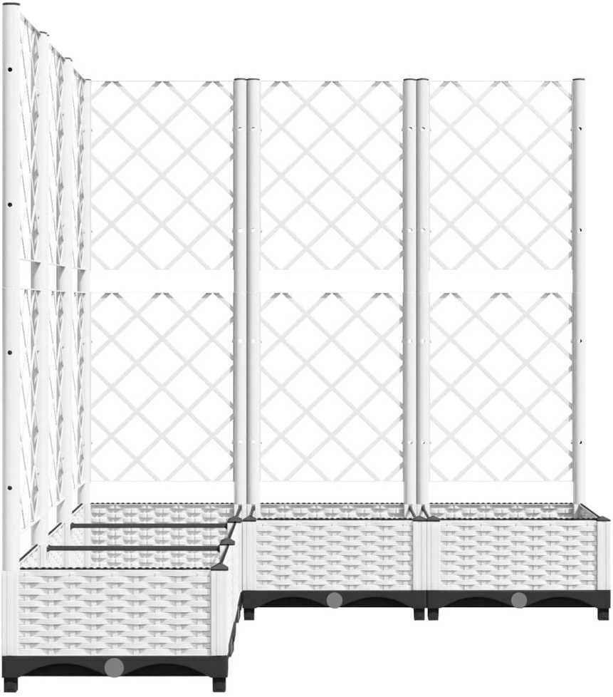 Sodo lovelis su treliažu, baltos spalvos, 120x120x121,5cm, PP