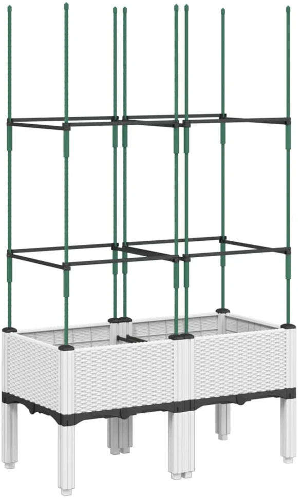 Sodo lovelis su treliažu, baltos spalvos, 80x40x142,5cm, PP