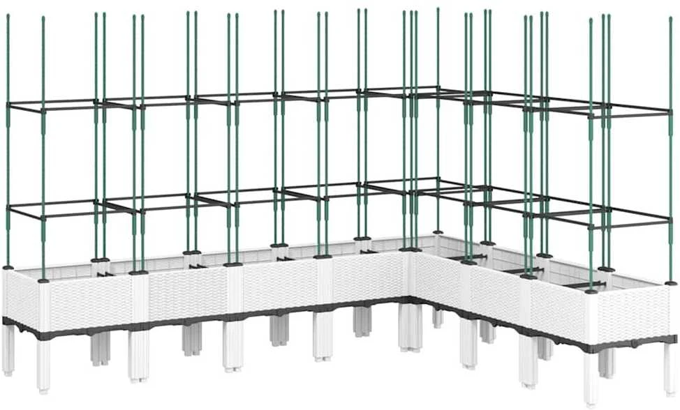 Sodo lovelis su treliažu, baltos spalvos, 200x160x142,5cm, PP