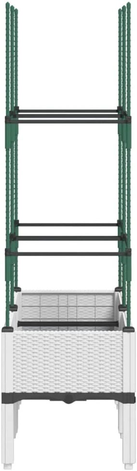 Sodo lovelis su treliažu, baltos spalvos, 80x40x142,5cm, PP