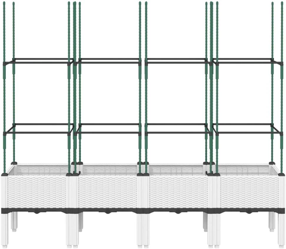 Sodo lovelis su treliažu, baltos spalvos, 160x40x142,5cm, PP