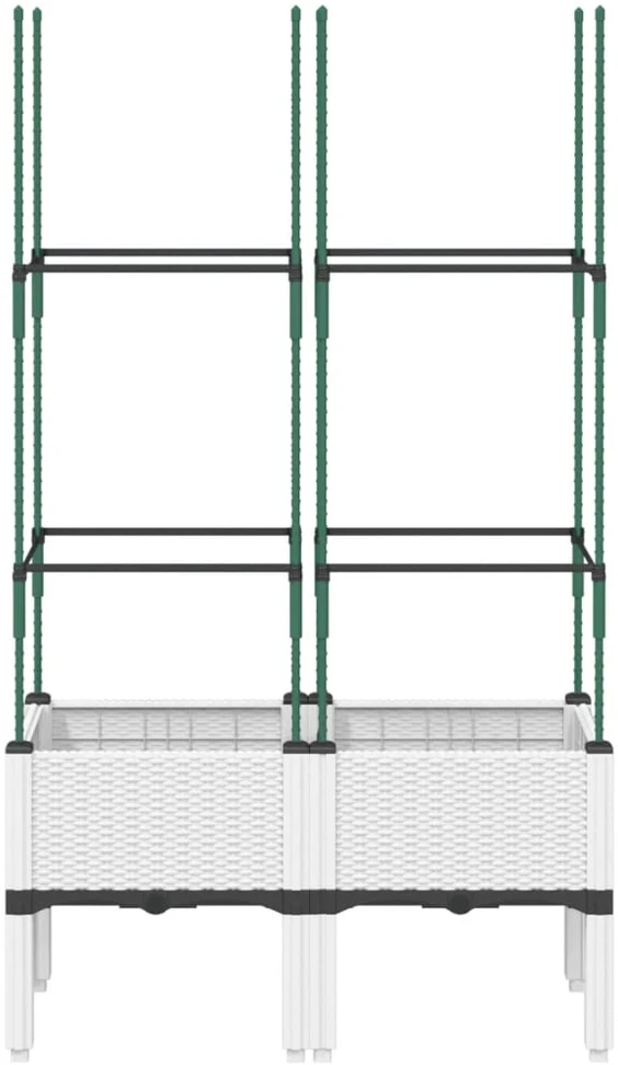 Sodo lovelis su treliažu, baltos spalvos, 80x40x142,5cm, PP