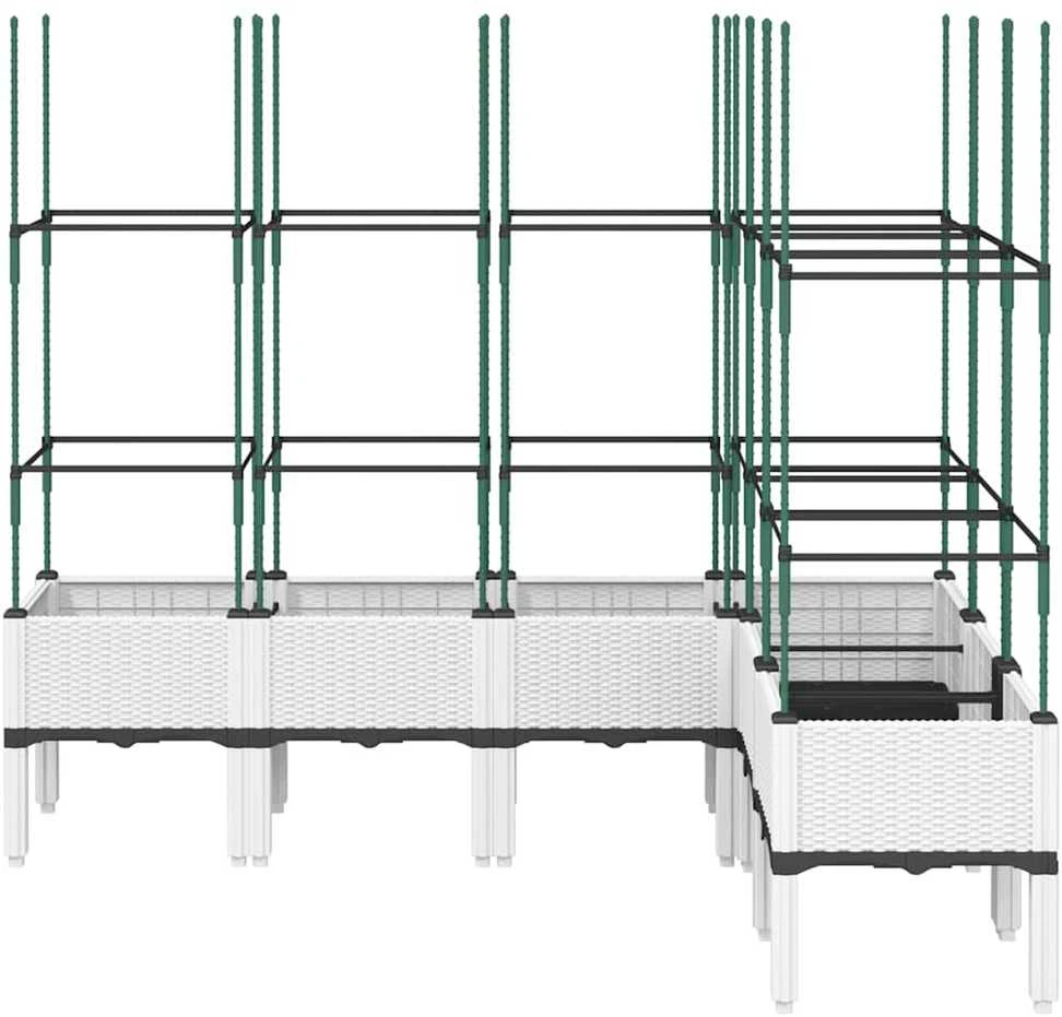 Sodo lovelis su treliažu, baltos spalvos, 160x120x142,5cm, PP