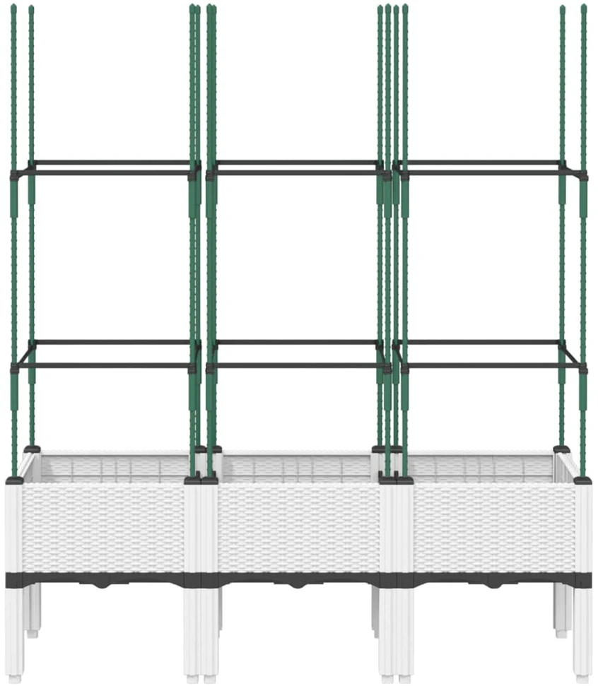 Sodo lovelis su treliažu, baltos spalvos, 120x40x142,5cm, PP