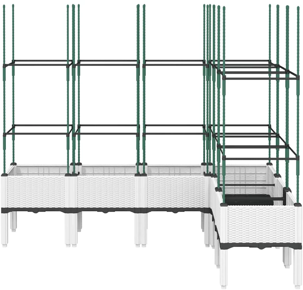 Sodo lovelis su treliažu, baltos spalvos, 160x120x142,5cm, PP