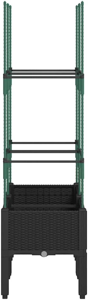 Sodo lovelis su treliažu, juodos spalvos, 80x40x142,5cm, PP