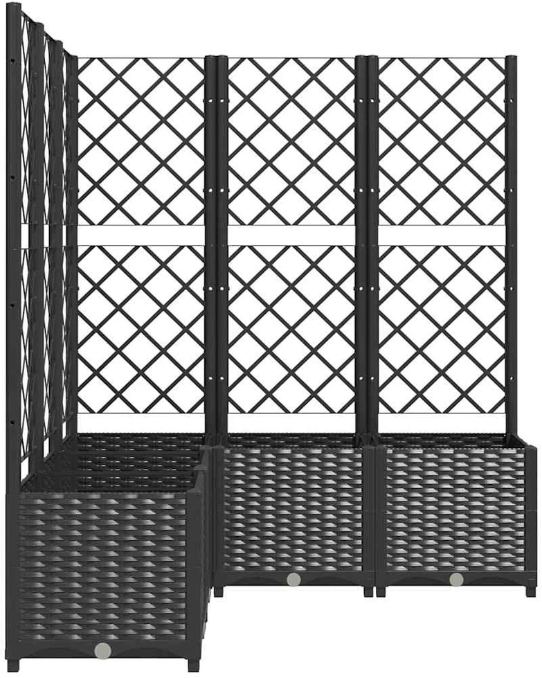 Sodo lovelis su treliažu, juodos spalvos, 120x120x136cm, PP