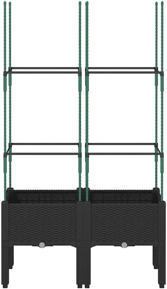 Sodo lovelis su treliažu, juodos spalvos, 80x40x142,5cm, PP