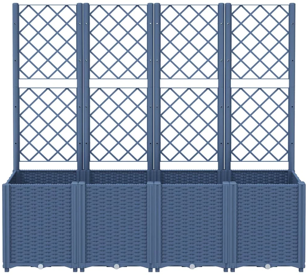 Sodo lovelis su treliažu, pilkos spalvos, 160x40x140cm, PP
