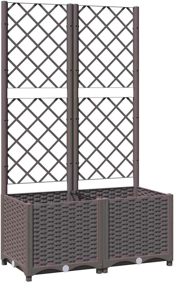 Sodo lovelis su treliažu, rudos spalvos, 80x40x136cm, PP