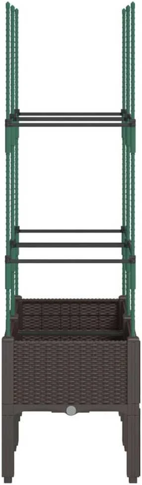 Sodo lovelis su treliažu, rudos spalvos, 80x40x142,5cm, PP