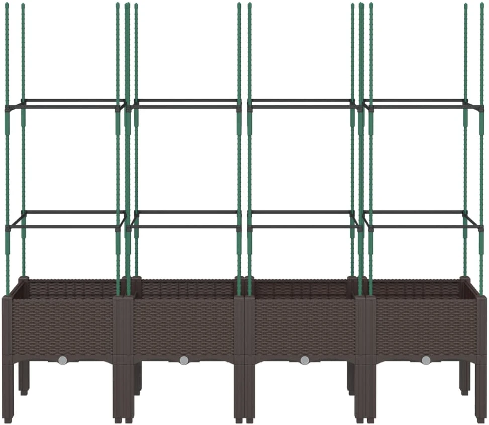 Sodo lovelis su treliažu, rudos spalvos, 160x40x142,5cm, PP