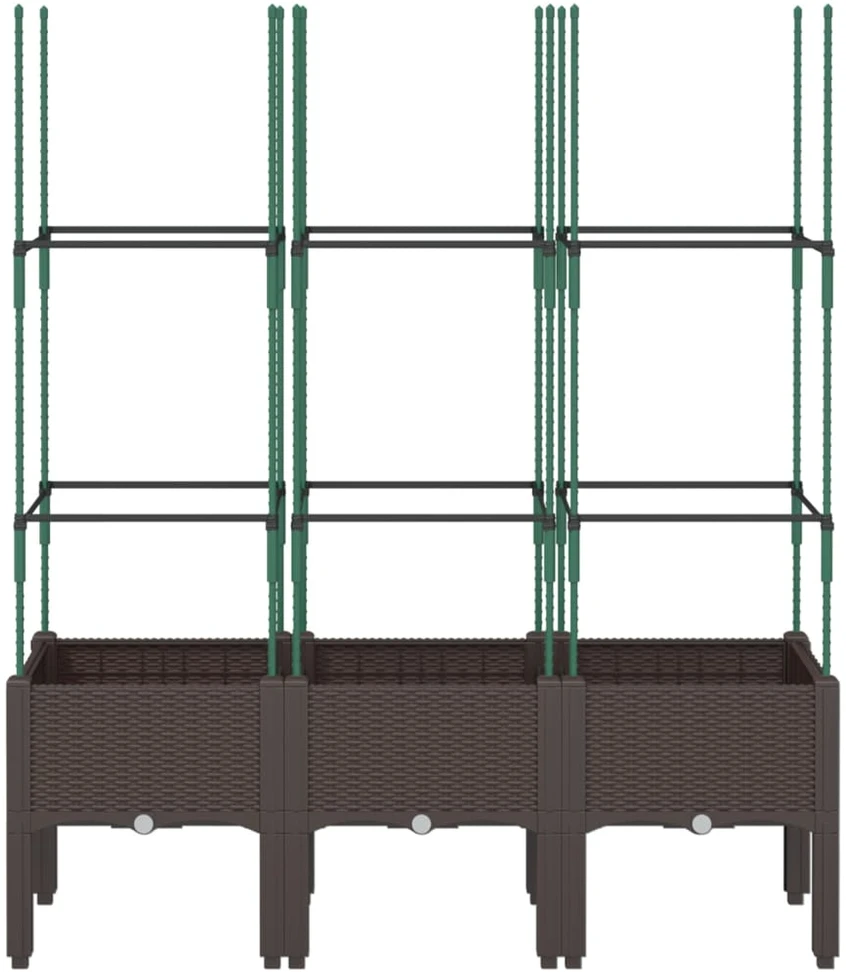 Sodo lovelis su treliažu, rudos spalvos, 120x40x142,5cm, PP