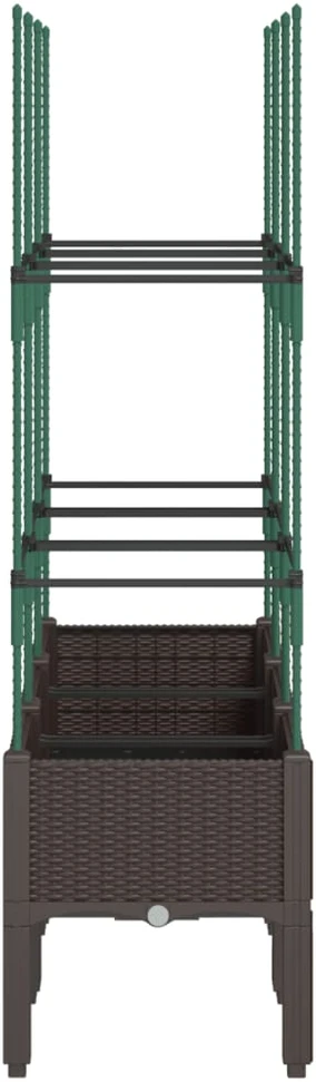 Sodo lovelis su treliažu, rudos spalvos, 120x40x142,5cm, PP