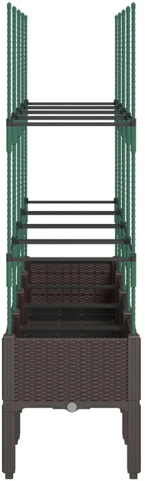 Sodo lovelis su treliažu, rudos spalvos, 160x40x142,5cm, PP