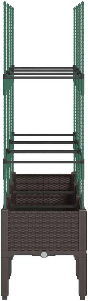 Sodo lovelis su treliažu, rudos spalvos, 120x40x142,5cm, PP