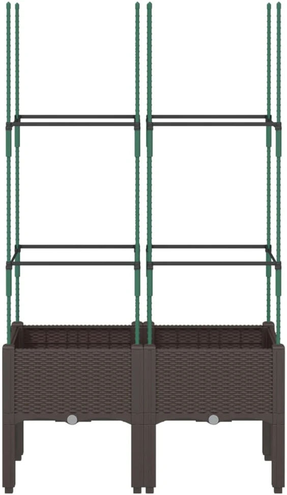 Sodo lovelis su treliažu, rudos spalvos, 80x40x142,5cm, PP