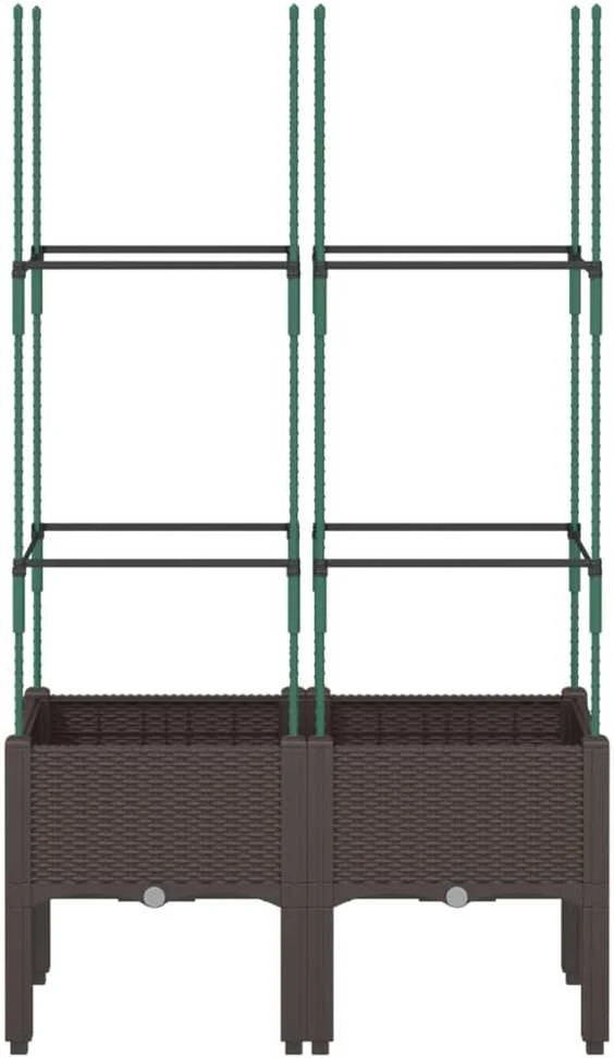 Sodo lovelis su treliažu, rudos spalvos, 80x40x142,5cm, PP
