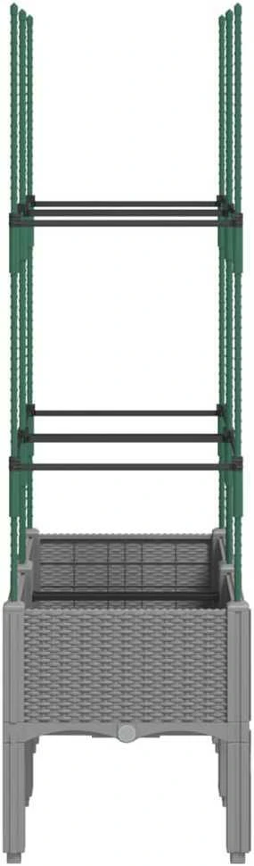 Sodo lovelis su treliažu, šviesiai pilkas, 80x40x142,5cm, PP
