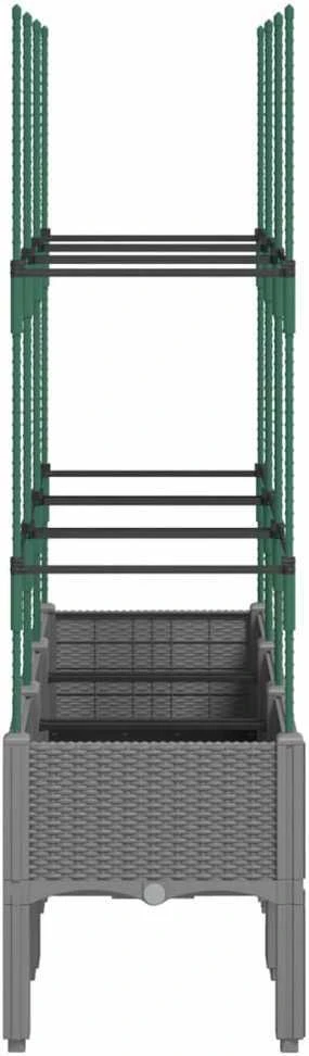 Sodo lovelis su treliažu, šviesiai pilkas, 120x40x142,5cm, PP