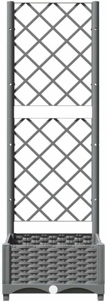 Sodo lovelis su treliažu, šviesiai pilkas, 40x40x121,5cm, PP