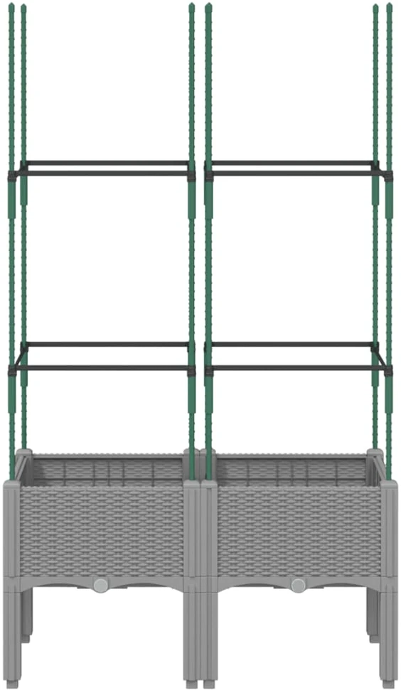 Sodo lovelis su treliažu, šviesiai pilkas, 80x40x142,5cm, PP