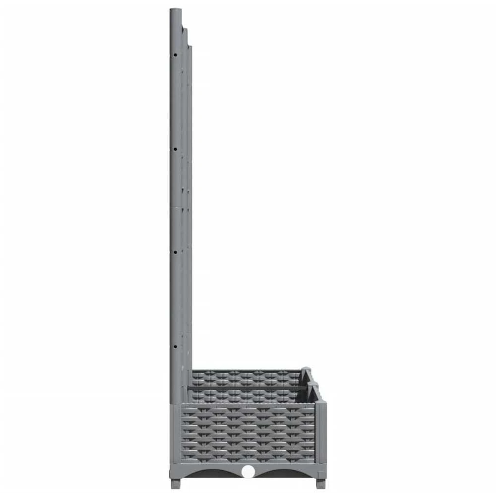 Sodo lovelis su treliažu, šviesiai pilkas, 80x40x121,5cm, PP