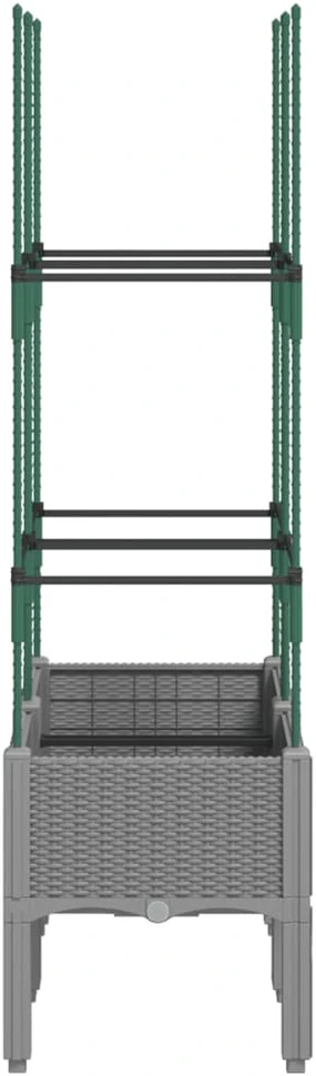 Sodo lovelis su treliažu, šviesiai pilkas, 80x40x142,5cm, PP