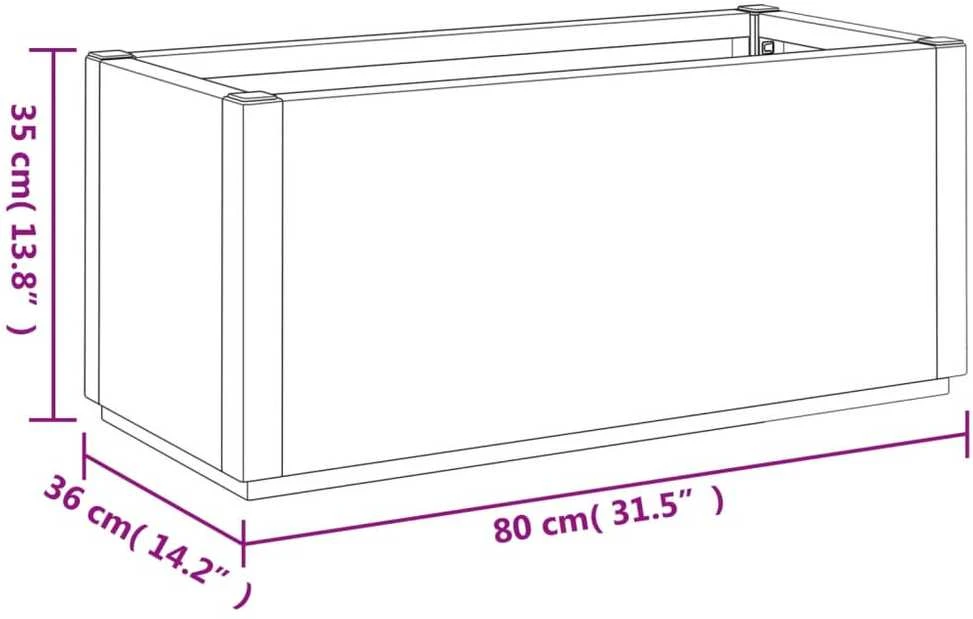 Sodo lovelis, tamsiai pilkos spalvos, 80x36x35cm, PP