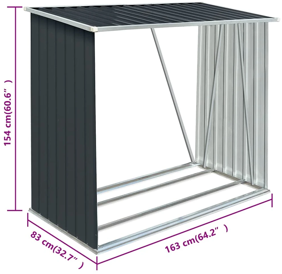 Sodo malkinė, antracito, 163x83x154cm, galvanizuotas plienas