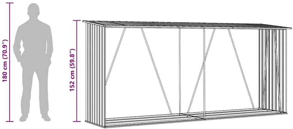 Sodo malkinė, antracito, 330x84x152cm, galvanizuotas plienas