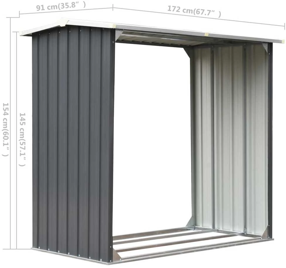 Sodo malkinė, galvanizuotas plienas, 172x91x154cm, pilka