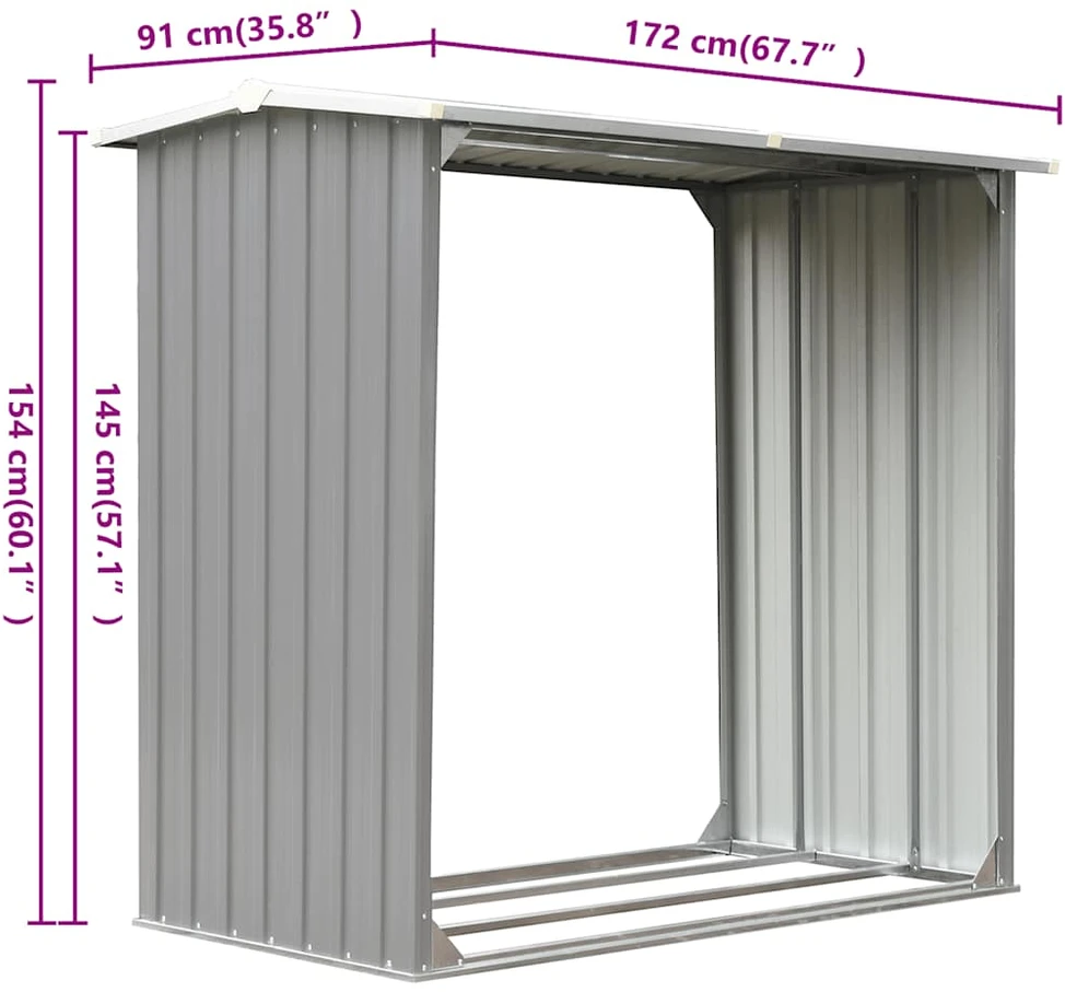 Sodo malkinė, galvanizuotas plienas, 172x91x154cm, pilka