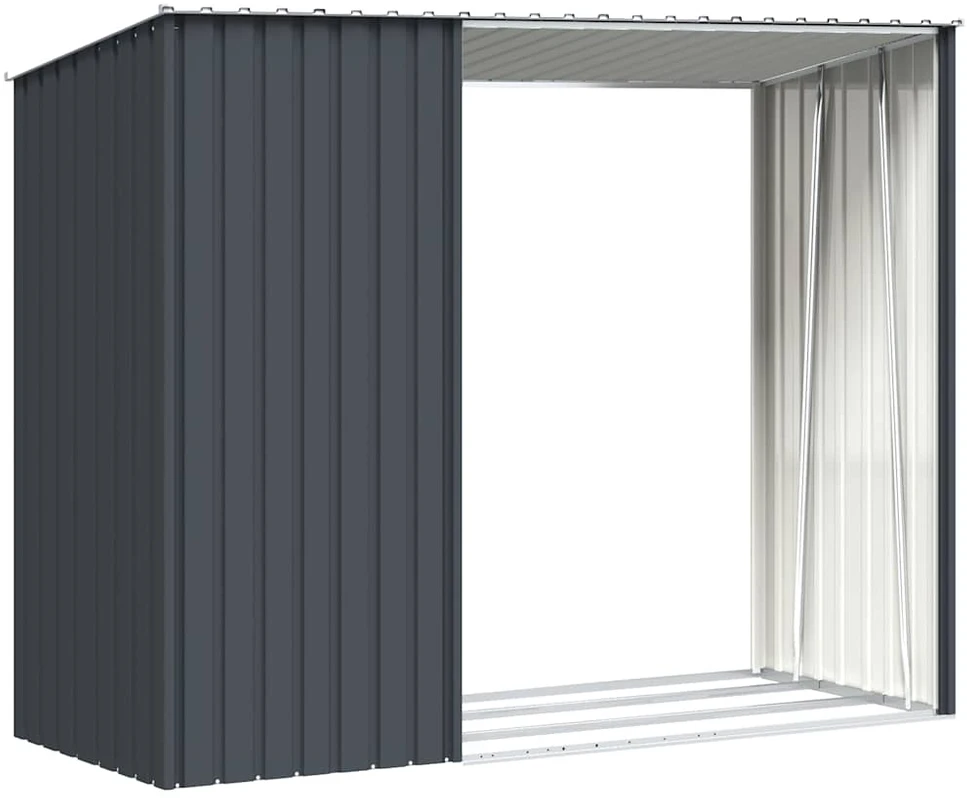 Sodo malkinė-pašiūrė, antracito spalvos, 245x98x159cm, plienas