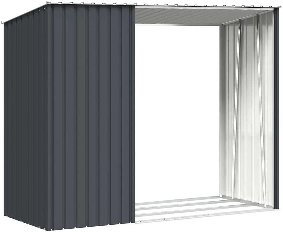 Sodo malkinė-pašiūrė, antracito spalvos, 245x98x159cm, plienas