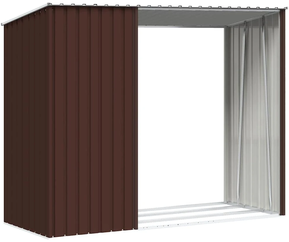 Sodo malkinė-pašiūrė, rudos spalvos, 245x98x159cm, plienas