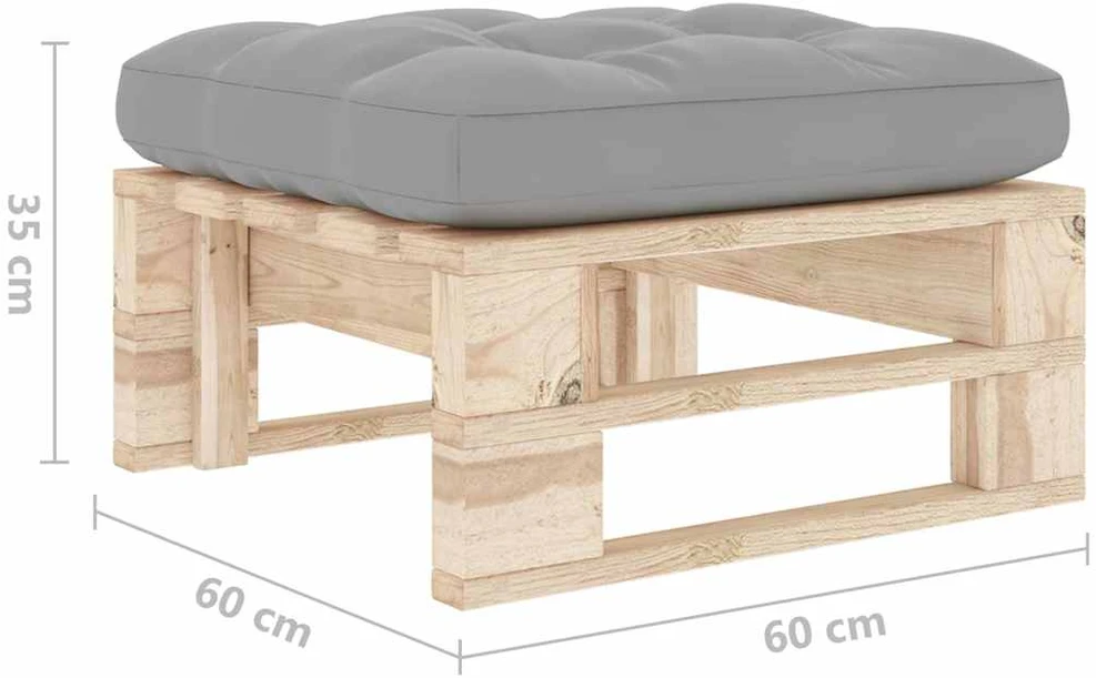 Sodo otomanė iš paletės, impregnuota pušies mediena