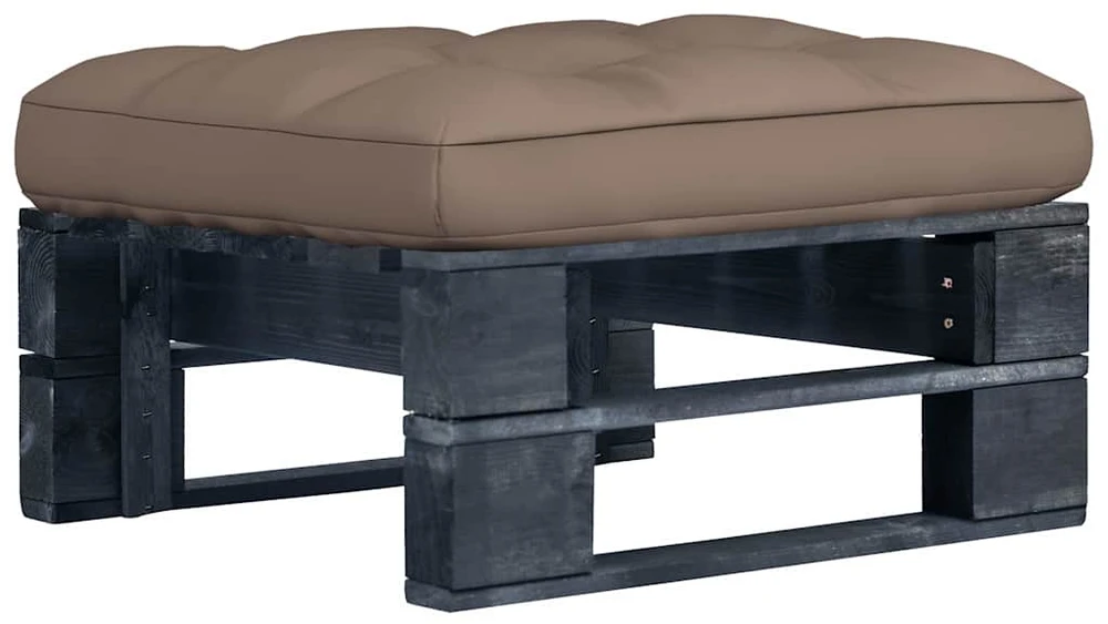 Sodo otomanė iš paletės, juodai impregnuota pušies mediena