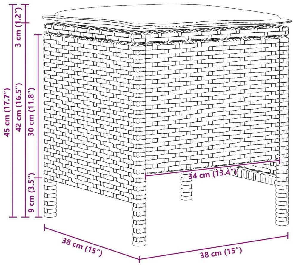 2 vnt. Sodo pakojis PE ratanas Pilka ir tamsiai pilka