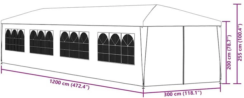 Sodo palapinė, 3x12m, mėlyna