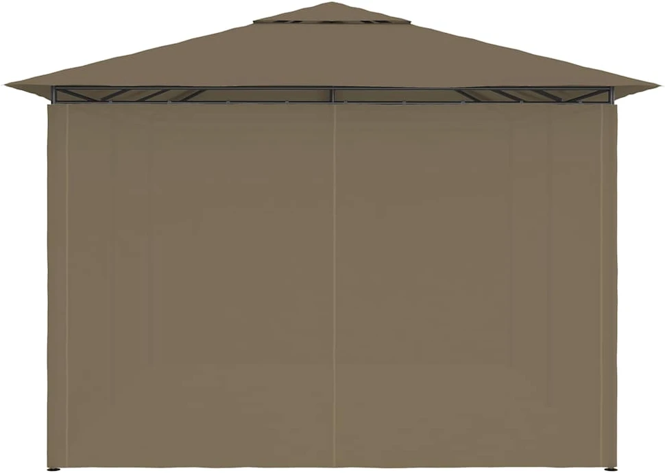 Sodo palapinė su užuolaidomis, taupe spalvos, 4x3m, 180g/m²
