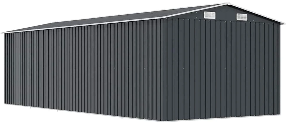 Sodo pašiūrė, antracito spalvos, 257x580x181cm, metalas
