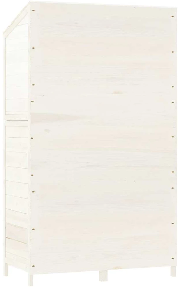Sodo pašiūrė, balta, 102x52x174,5cm, eglės medienos masyvas