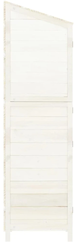 Sodo pašiūrė, balta, 102x52x174,5cm, eglės medienos masyvas